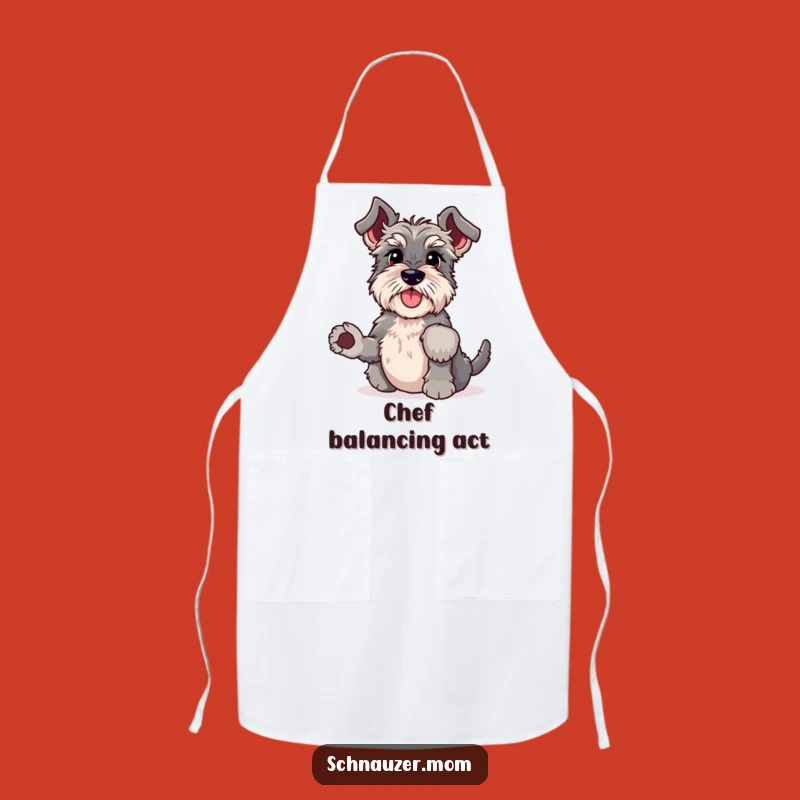 Funny Schnauzer Headstand Apron: Cook Up Laughs in the Kitchen with This Dog Design