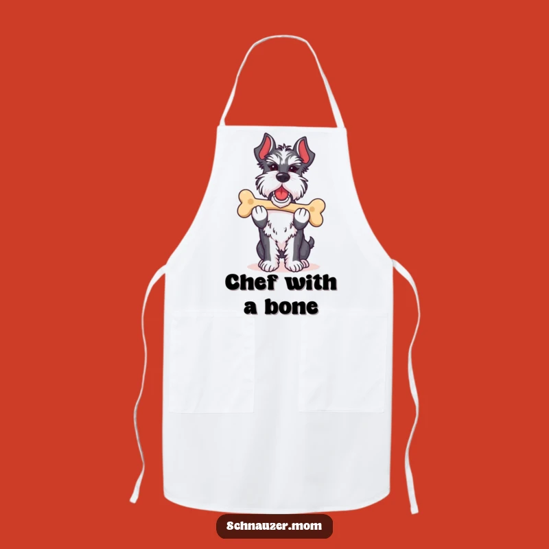 Funny Proud Schnauzer Lady Bone Apron: Kitchen Pride Humor Gift