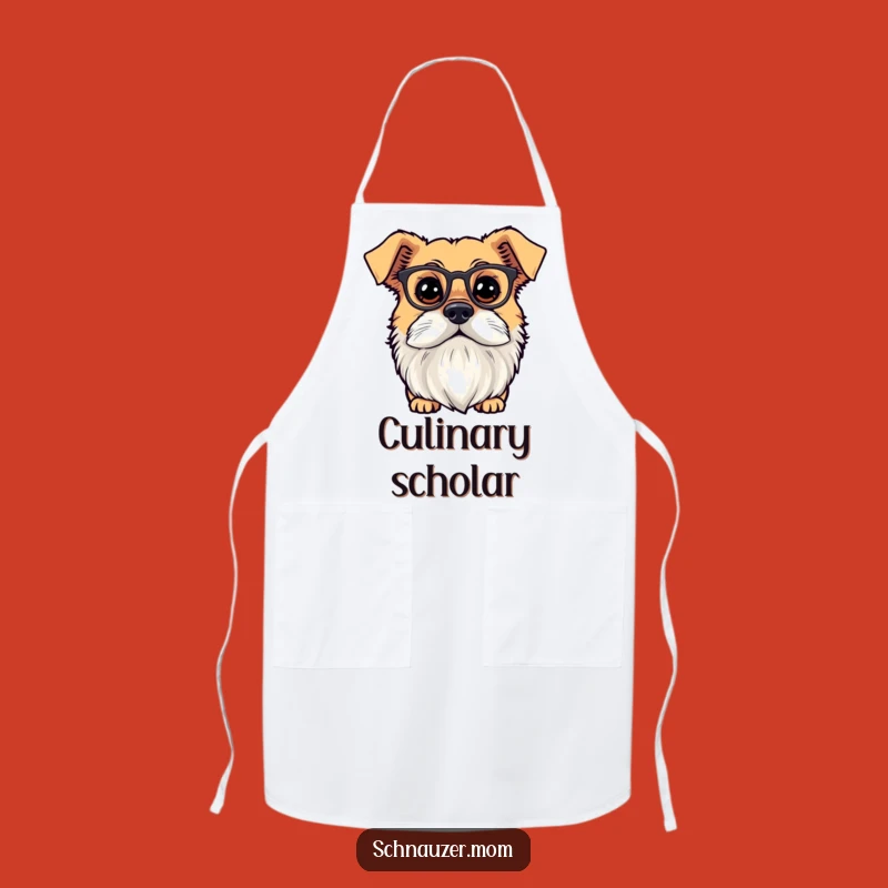 Funny Bearded Scholar Dog Apron - Chef's Tiny Spectacles Kitchenwear