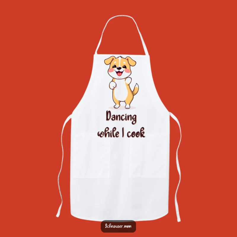 Funny Dancing Dog Wiggle Apron - Hilarious Kitchen Wear for Joyful Cooks