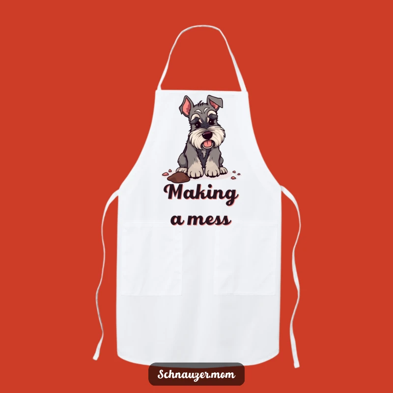 Funny Digging Schnauzer Lady Apron: Adventure Kitchen Humor Gift