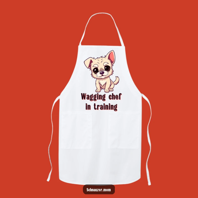 Funny Dog Apron: Expressive Eyebrows and Wagging Tail for a Hilarious Cooking Companion!