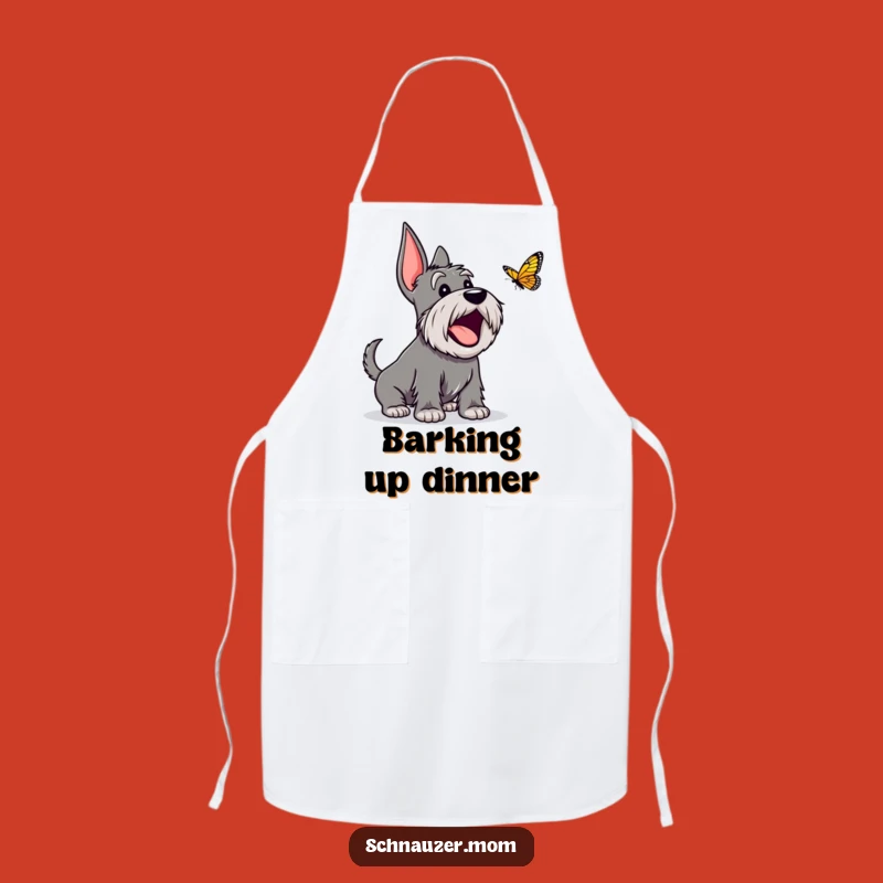 Funny Excited Schnauzer Apron: Cook with Canine Cheer and Bark!