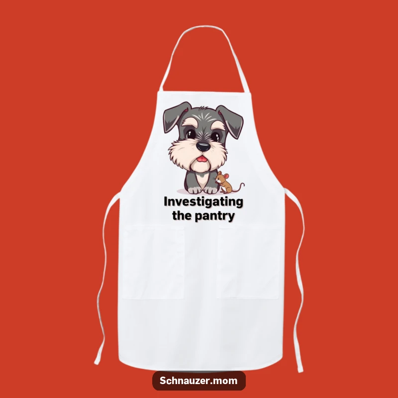 Funny Schnauzer Apron - Bushy Eyebrows & Mouse - Kitchen Gift
