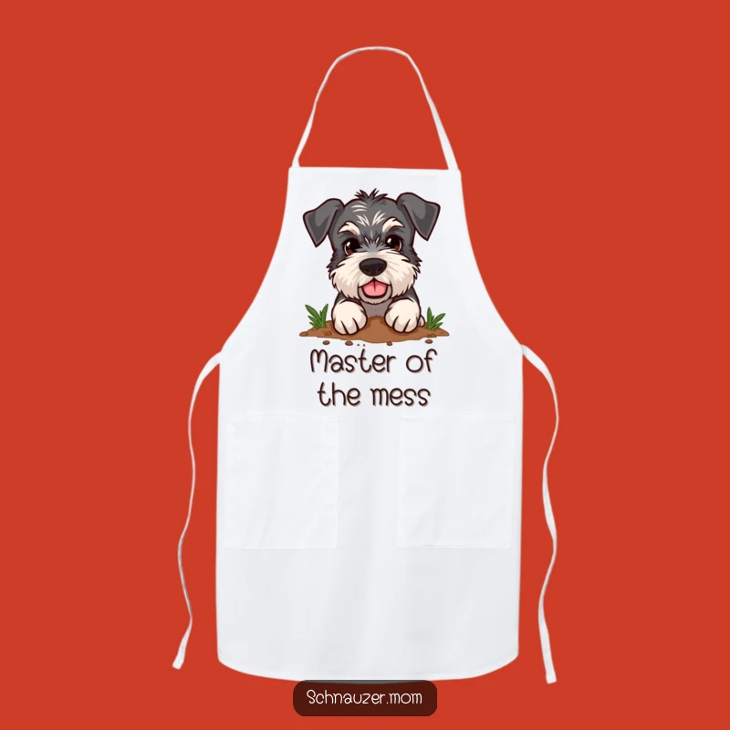 Funny Schnauzer Apron - Determined Digger - Kitchen Gift