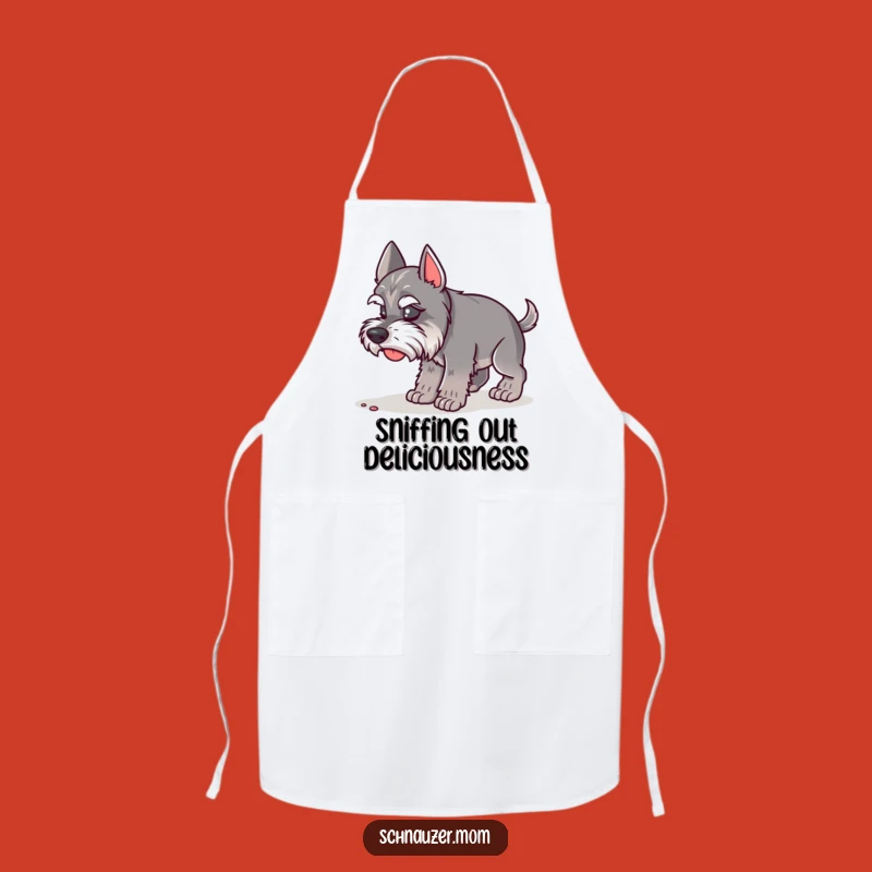 Funny Schnauzer Lady Apron - Sniffing Focus, Kitchen Explorer Gift