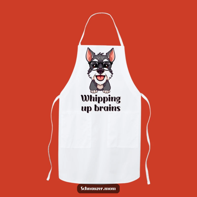 Funny Schnauzer Dog Adjusting Spectacles Apron - Cook with Cleverness and Charm