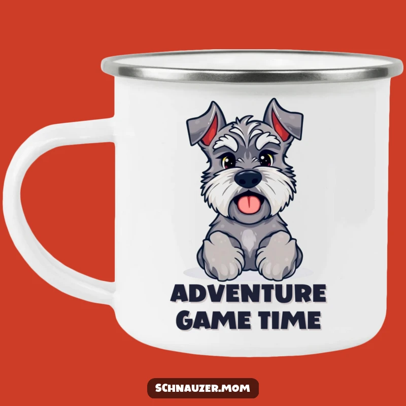 Funny Kawaii Schnauzer Playtime Camping Mug - Adventure Ready