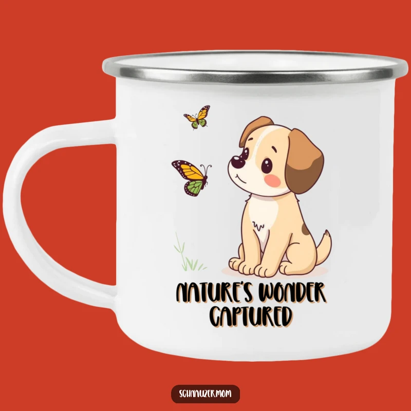 Funny Dog Butterfly Camping Mug - Durable & Humorous Outdoor Adventure Gift