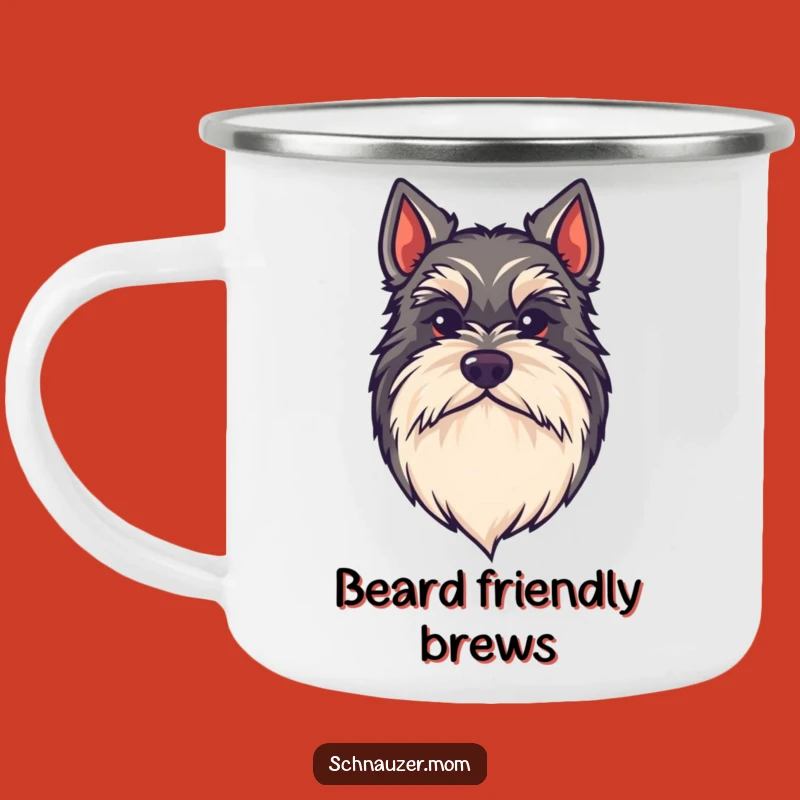 Funny Kawaii Schnauzer Beard Camping Mug - Stylish Dog Adventure