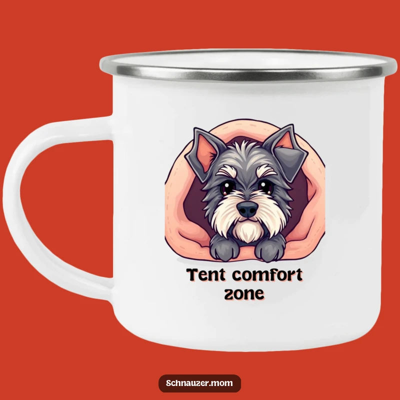Funny Kawaii Schnauzer Camping Mug - Cozy Blanket Peek Adventure Cup Gift