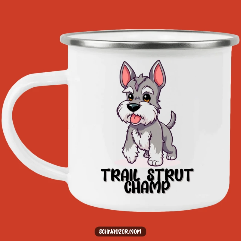 Funny Kawaii Schnauzer Camping Mug - Proud Strut Stubby Tail Adventure Cup Gift