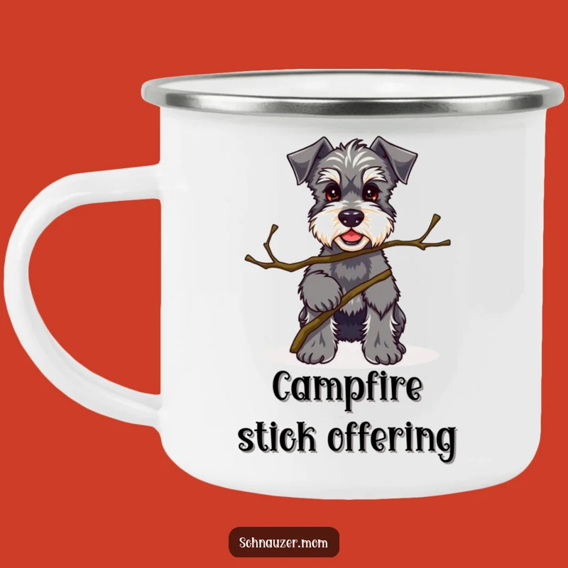 Funny Kawaii Schnauzer Twig Camping Mug - Proud Explorer's Drinkware