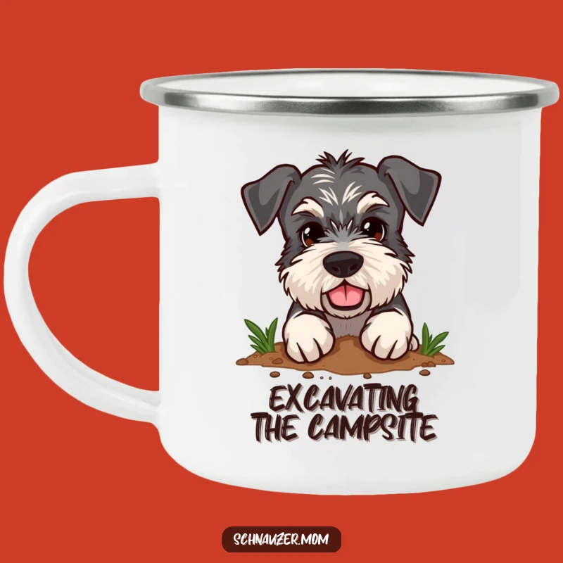 Funny Schnauzer Camping Mug - Determined Digger - Outdoor Gift