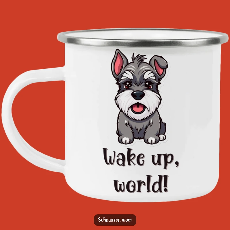 Funny Schnauzer Happy Bark Camping Mug - Outdoor Dog Joy