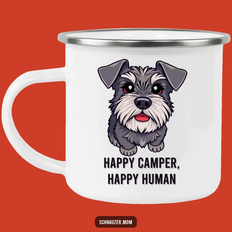 Funny Schnauzer Adoring Eyes Camping Mug: Share Your Love on Every Adventure