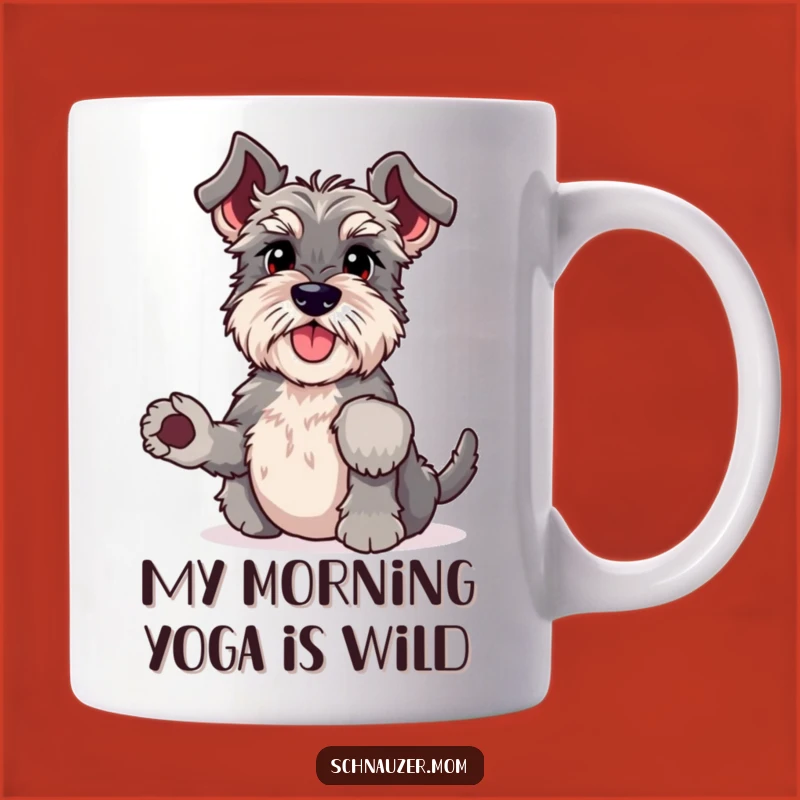Funny Schnauzer Headstand Mug: Hilarious Canine Yoga Pose for Dog Lovers Gift