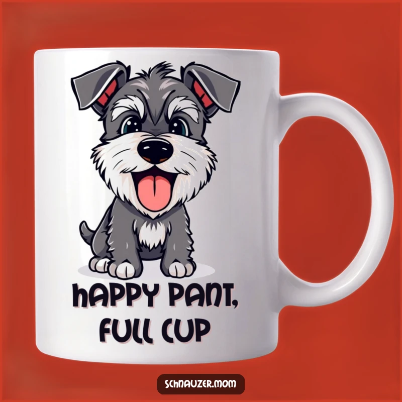 Funny Schnauzer Panting Mug: Happy Dog's Joyful Tongue Out - Perfect Gift