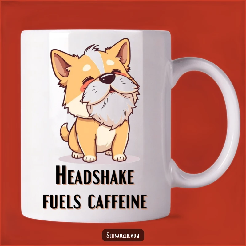 Funny Shaking Dog Mug: Beard Flying Fun for a Hilarious Gift!