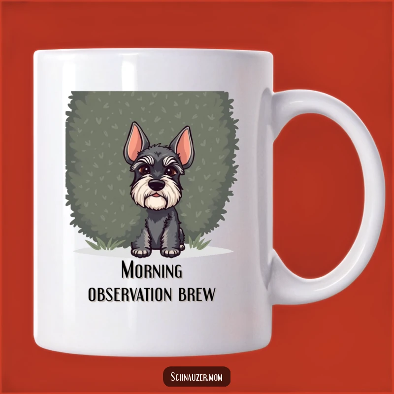 Funny Schnauzer Peeking Mug: Secretly Adorable Guard Dog Gift