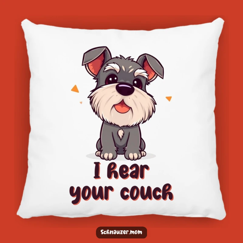 Cozy Funny Kawaii Schnauzer Pillow: Head Tilt Listening Dog, Comfy Gift