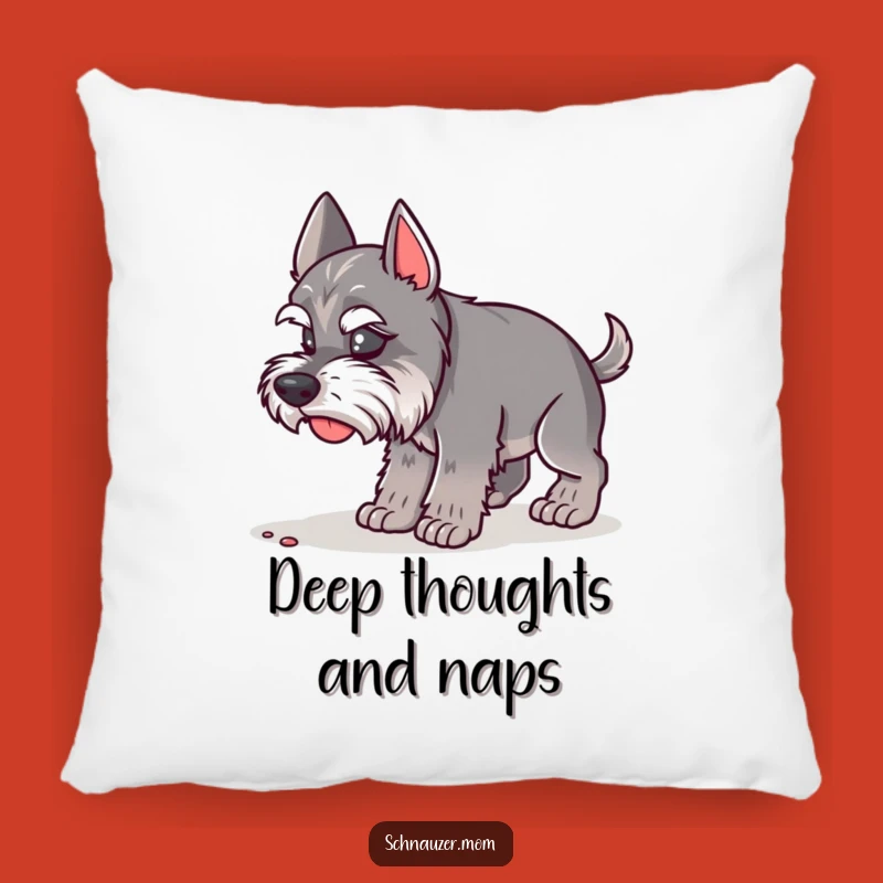 Funny Schnauzer Lady Pillow - Sniffing Detail, Cozy & Comical Gift