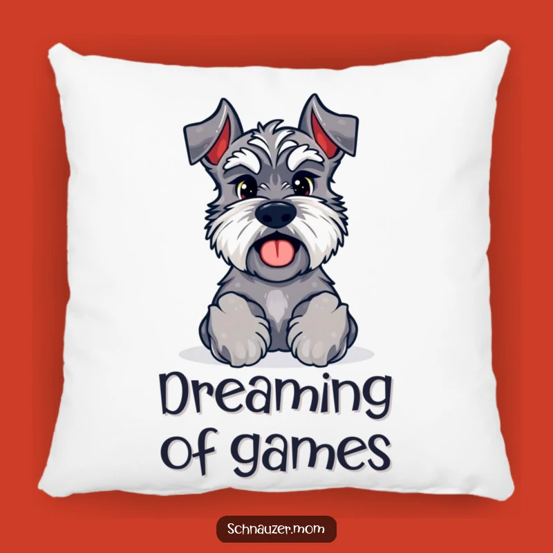 Funny Kawaii Schnauzer Playtime Pillow - Soft Invitiation Cushion