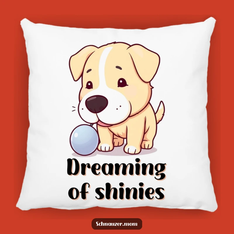 Funny Curious Dog Shiny Object Pillow - Soft & Hilarious Intrigue Decor Gift