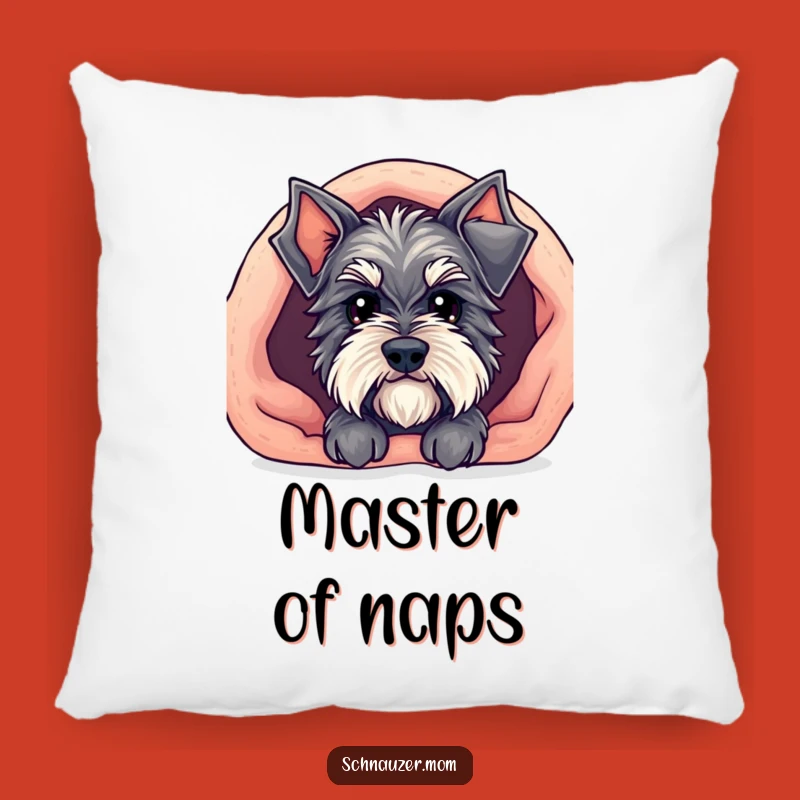 Funny Kawaii Schnauzer Pillow - Cozy Blanket Peek Accent Gift