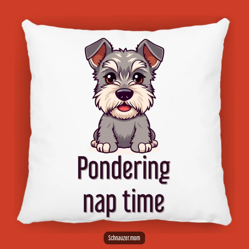 Funny Kawaii Schnauzer Pillow: Cozy Curiosity, Eyebrow Comfort Gift