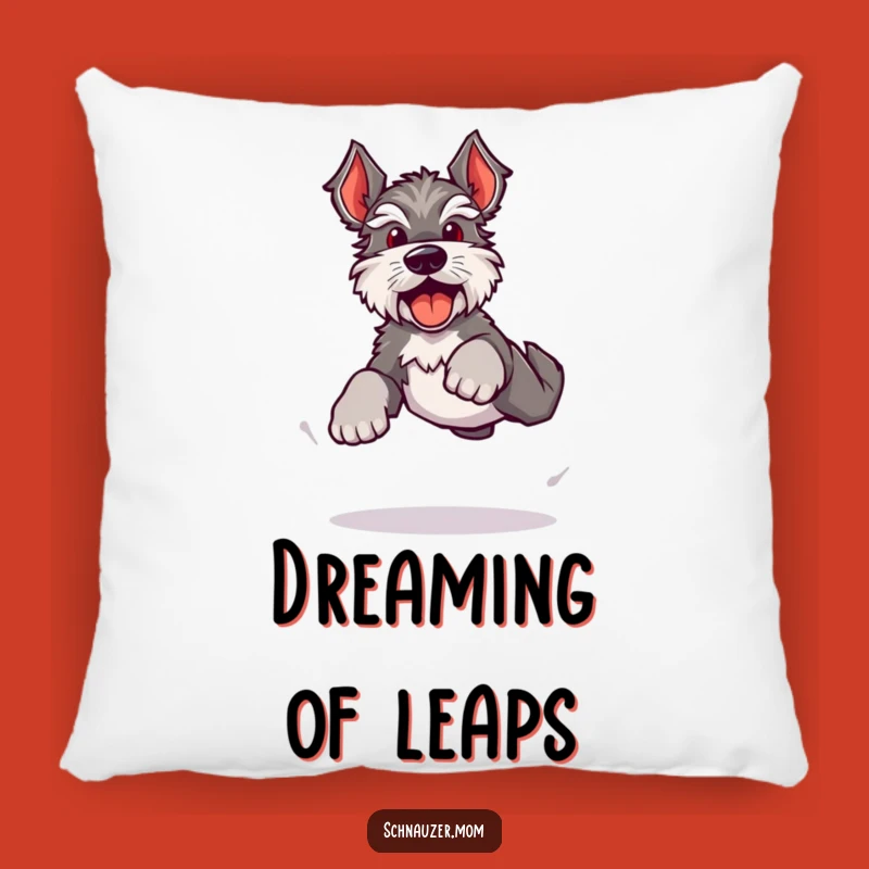 Funny Kawaii Schnauzer Pillow: Cozy Energy, Happy Bark Comfort Gift