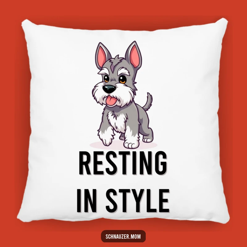 Funny Kawaii Schnauzer Pillow - Proud Strut Stubby Tail Accent Gift