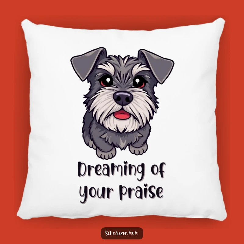 Funny Schnauzer Adoring Eyes Pillow: Cozy Comfort with a Loyal Canine Touch