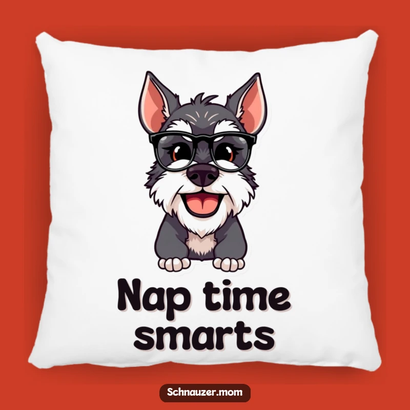 Funny Schnauzer Dog Adjusting Spectacles Pillow - Cozy Comfort for the Brainy