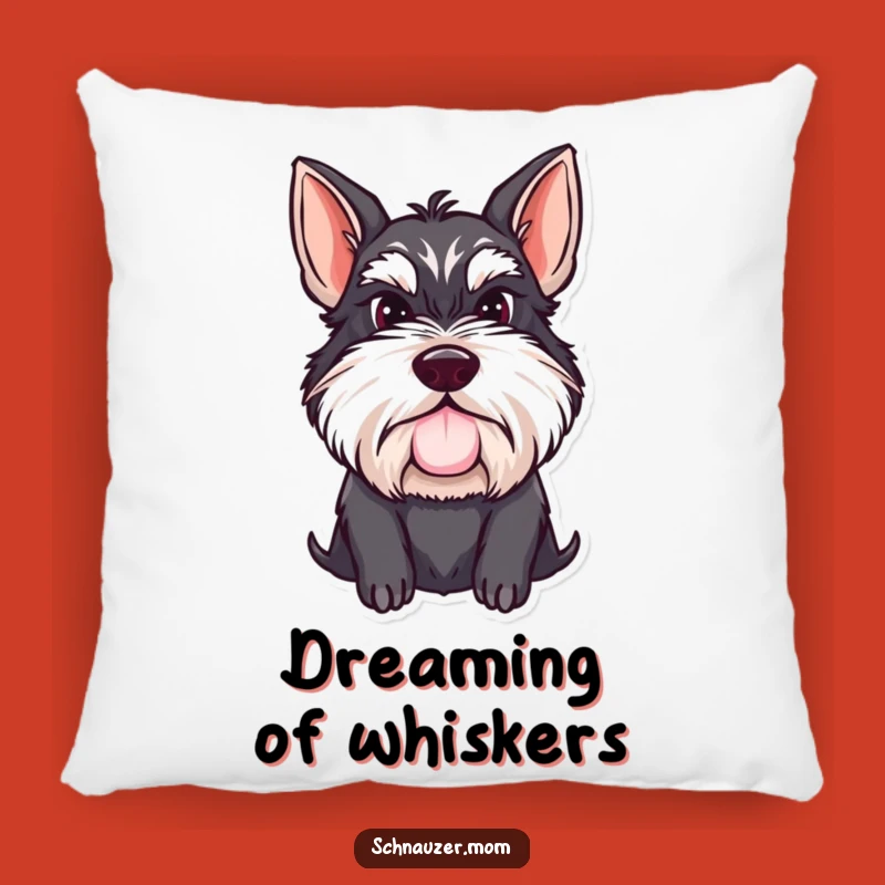 Funny Schnauzer Lady Mustache Pillow: Comfy Canine Decor Gift