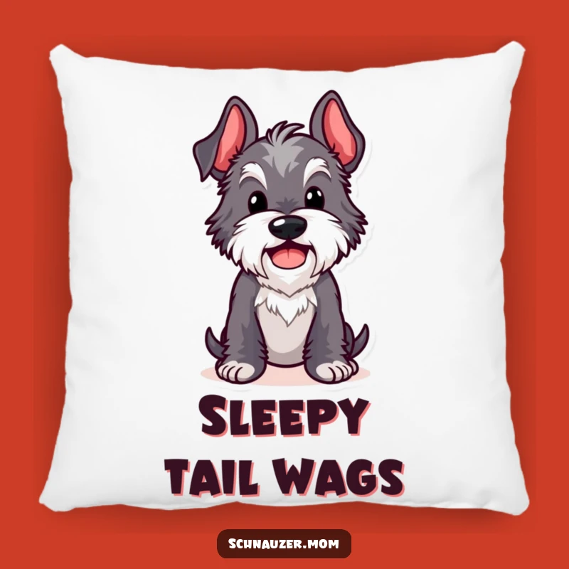 Funny Kawaii Schnauzer Comical Pose Pillow - Soft & Comical Cushion