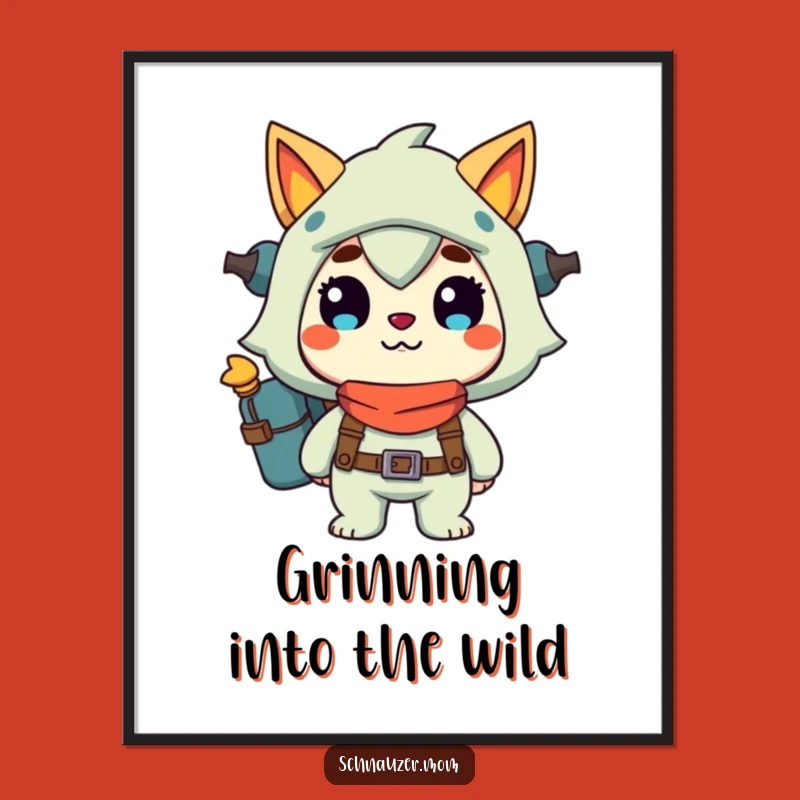 Funny Digital Print: Adventure Grinning Character, Perfect Instant Gift