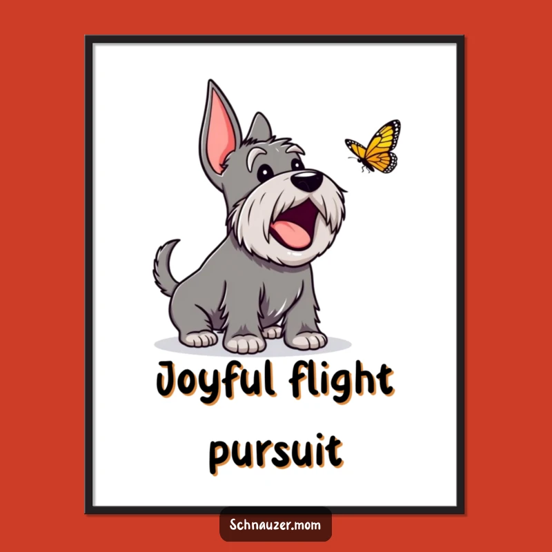 Funny Excited Schnauzer Digital Print: Instant Joyful Dog Art!