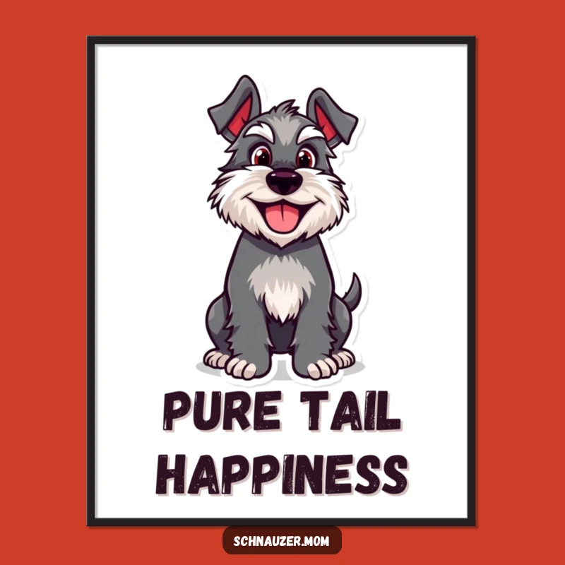 Funny Happy Schnauzer Digital Print: Instant Joyful Dog Art Download!