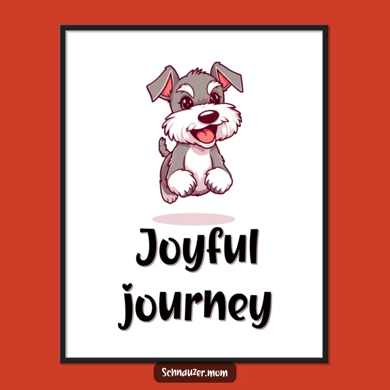Funny Trotting Schnauzer Lady Digital Art: Happy Decor Gift