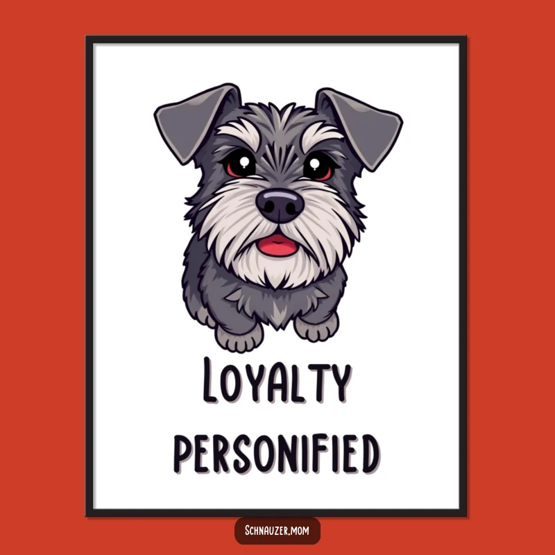 Funny Schnauzer Adoring Eyes Digital Art: Instant Love with Printable Dog Art