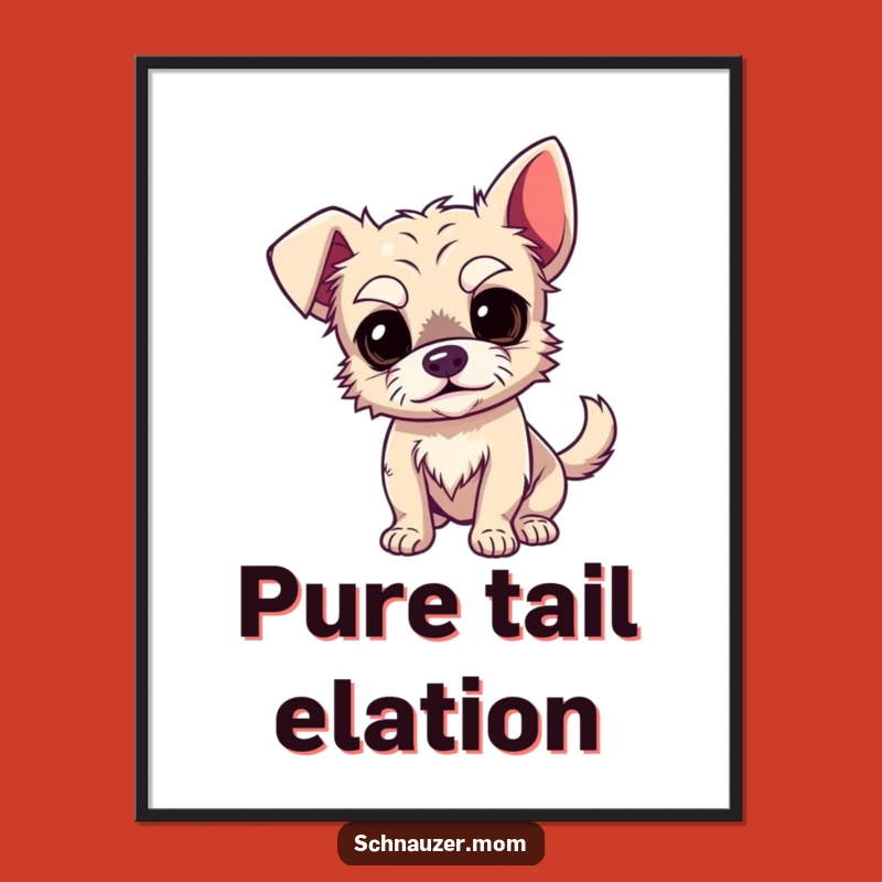 Funny Dog Digital Print: Expressive Eyebrows and Wagging Tail for Instant Humorous Decor!