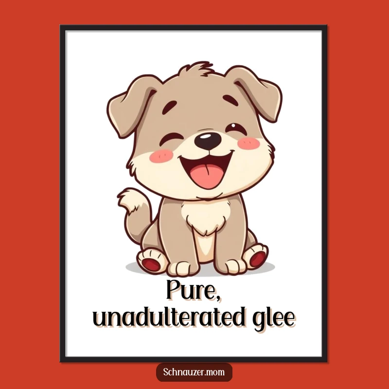 Funny Digital Art: Playful Barking Dog Portrait, Humorous Gift