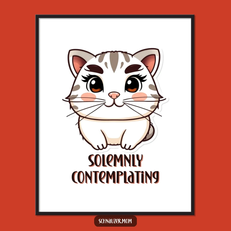 Funny Digital Art: Distinguished Character Portrait with Bushy Eyebrows, Humorous Gift