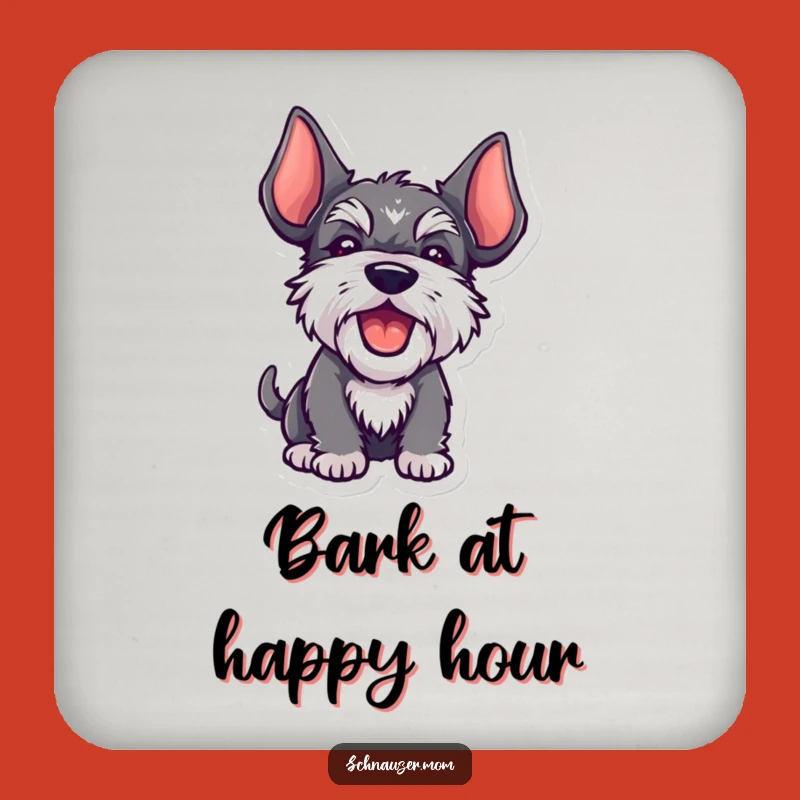 Funny Kawaii Schnauzer Coaster Set - Protect Surfaces with Dog Art, Gift