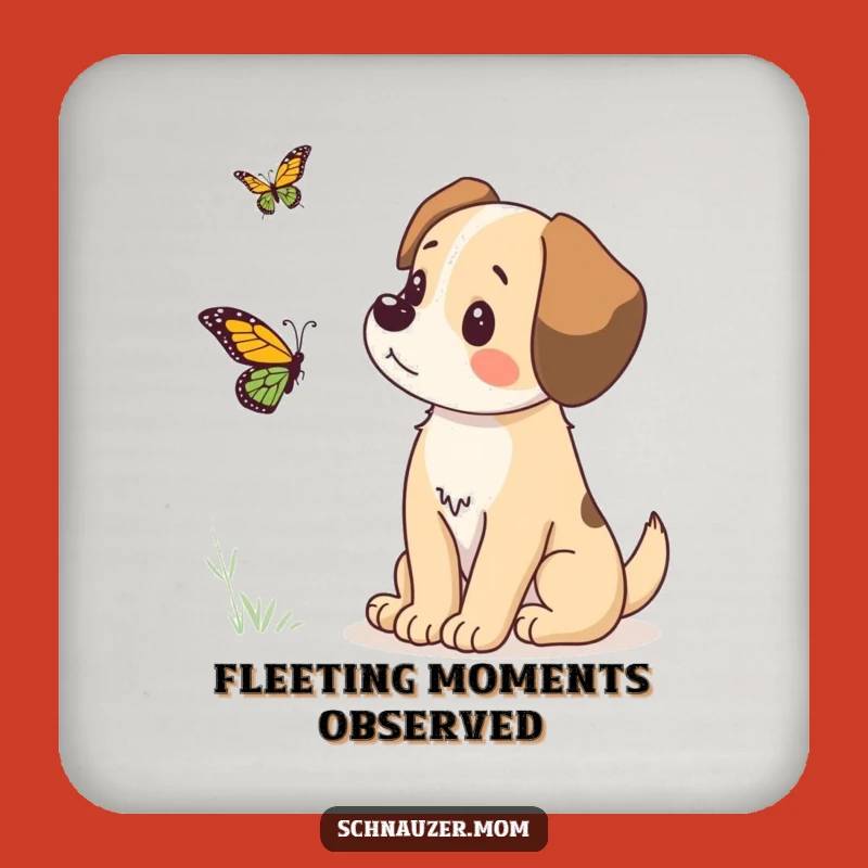 Funny Dog Butterfly Coaster - Protect Surfaces with Humorous Pup Charm