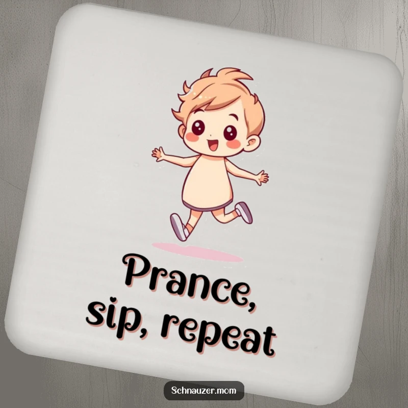 Funny Coaster Set: Featuring a character prancing with a confident, energetic gait, adding humor and protection to tables, perfect for parties, a great funny gift.