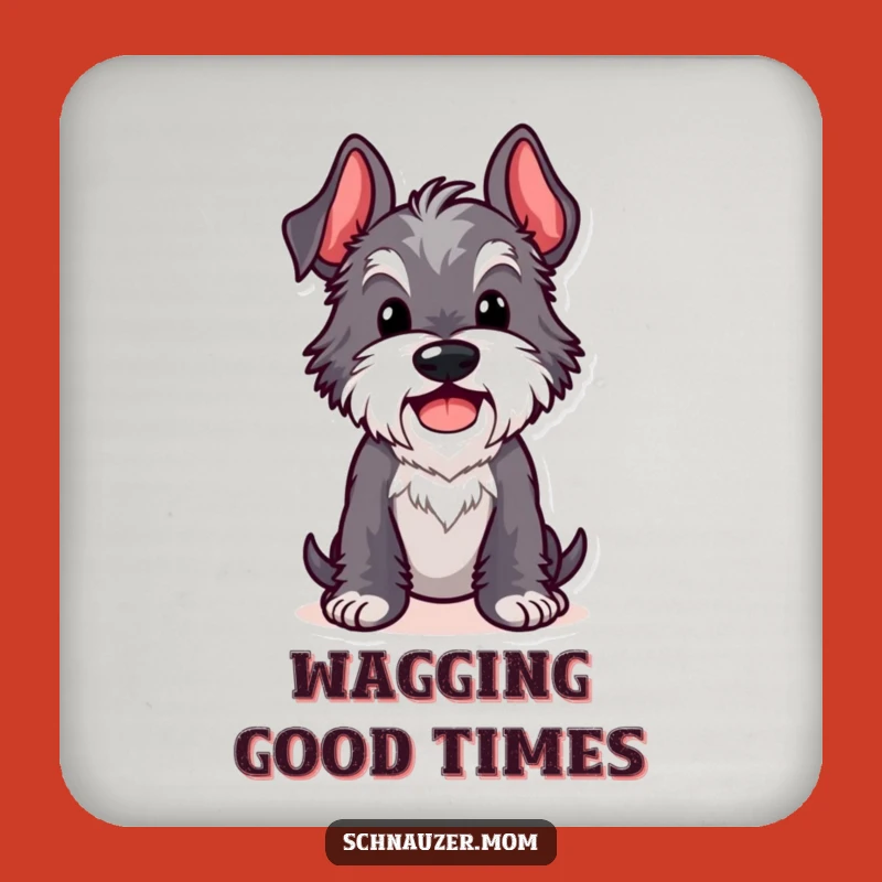 Funny Kawaii Schnauzer Comical Pose Coaster - Protect Surfaces with a Smile