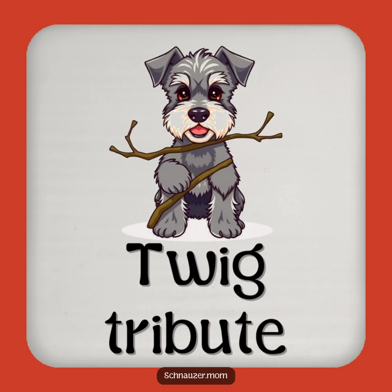 Funny Kawaii Schnauzer Twig Coaster - Protect Surfaces Proudly