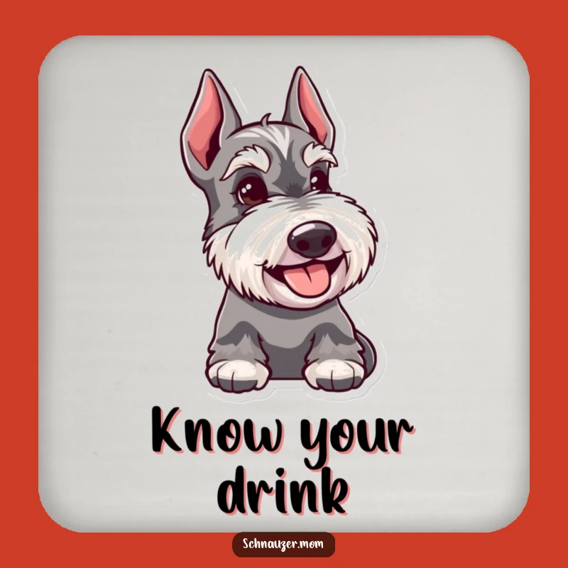 Funny Schnauzer Coaster: Knowing Glance Drink Protector Gift